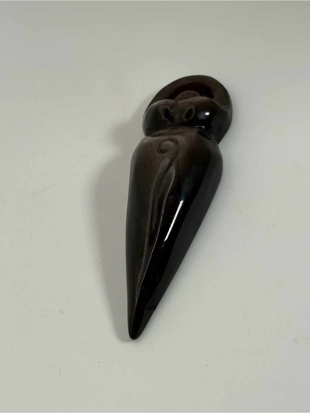 NEW Silver Sheen Obsidian Goddess Carving Crystal Figurine